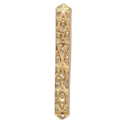 Brass Mezuzah with Stars of David