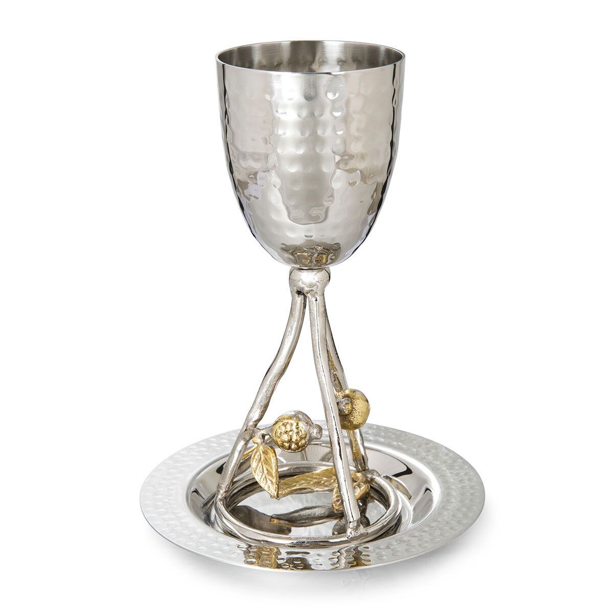 Emanuel Vine Kiddush Cup and Saucer
