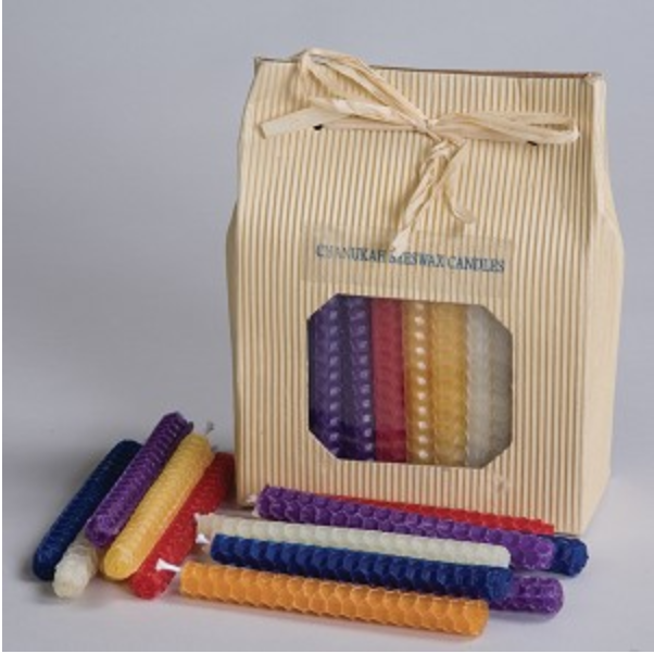 Chanukah Beeswax Candles - multi