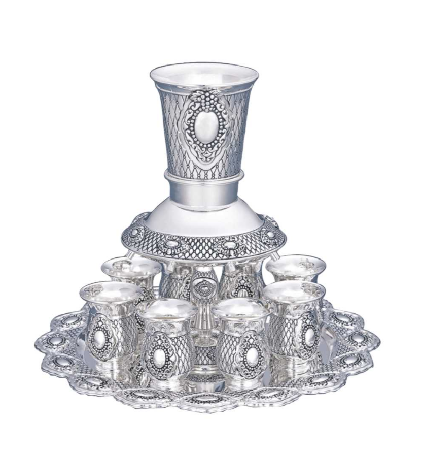 Nickel Plated Wine Divider with Kiddush cups