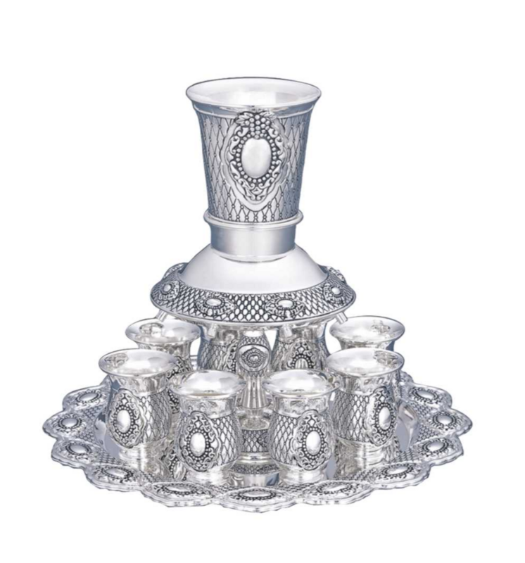 Nickel Plated Wine Divider with Kiddush cups