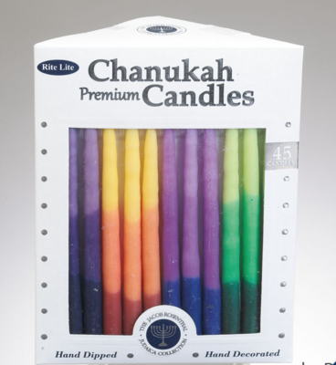 Premium Chanukah Candles - Multi Tri-color