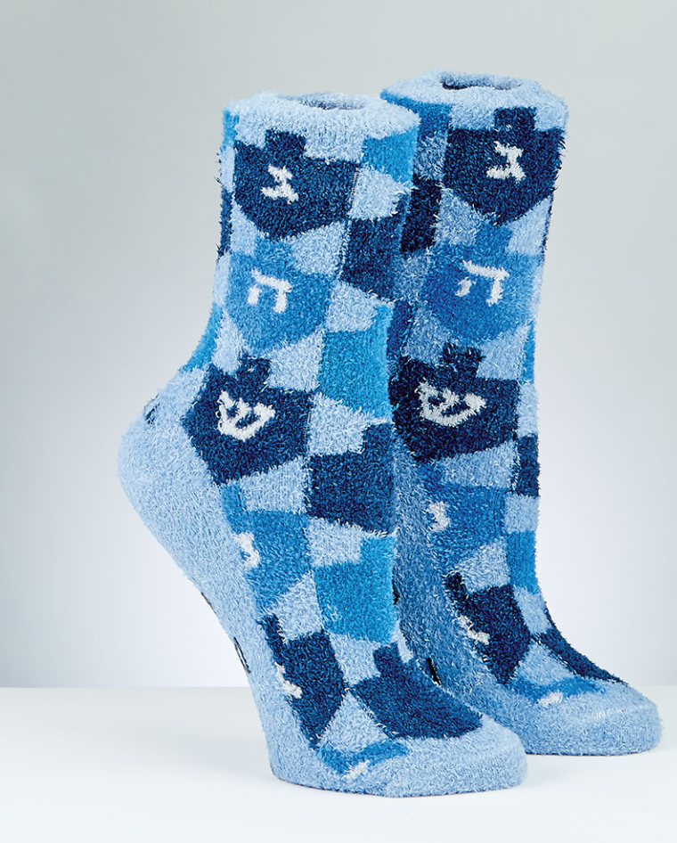 Chanukah Cozy Slipper Socks - Let&#39;s Play Dreidel