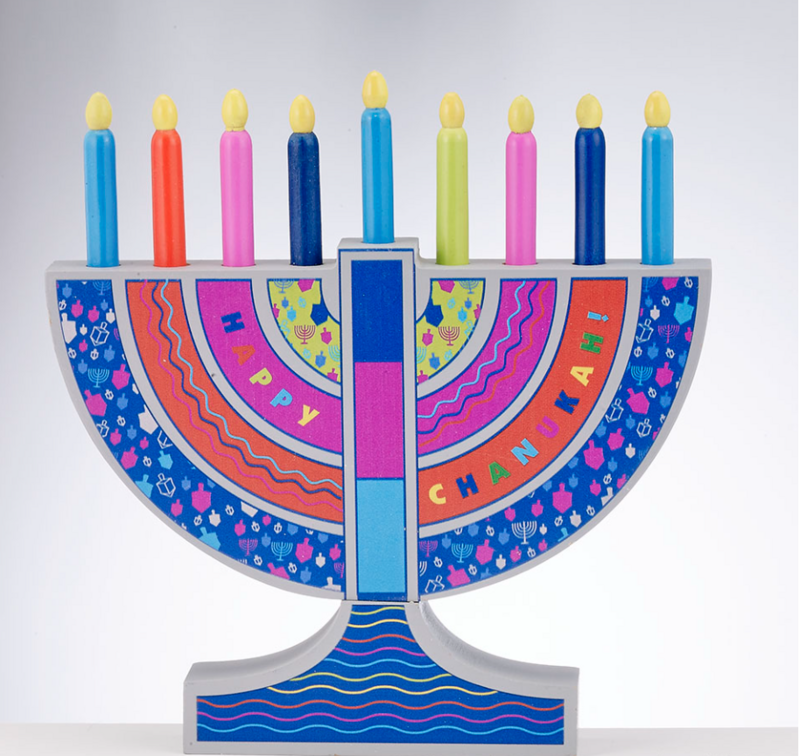 My Play Wood Menorah With Removable Wood Candles