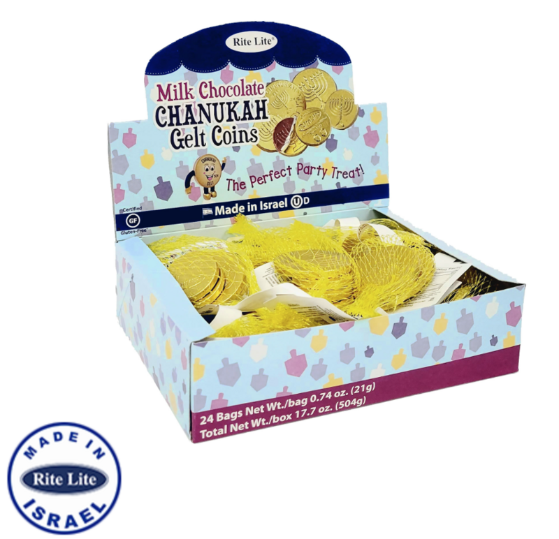 Hanukkah Gelt Milk Chocolate Coins (BOX of 24)
