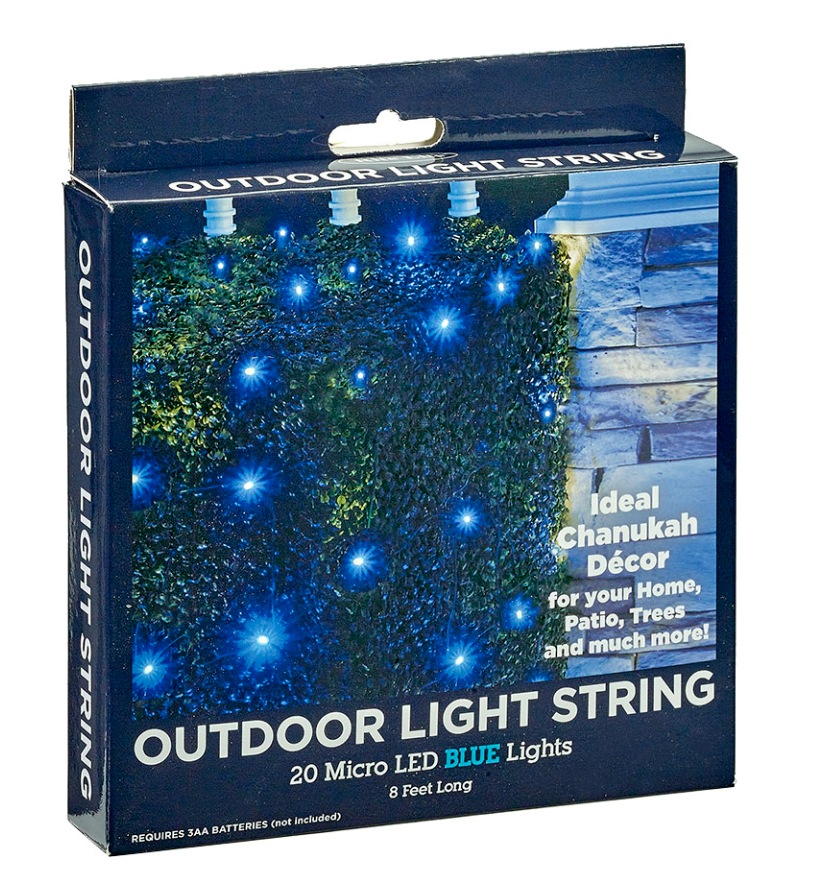 Outdoor Light String with Blue Lights