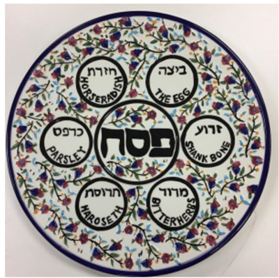 Hand Painted Ceramic Passover Seder Plate