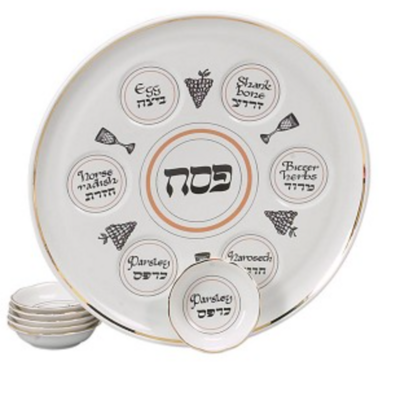 Passover Plate w/6 matching dishes