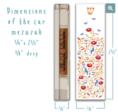 Caspi Car Mezuzah - "Pomegranates Butterfly"
