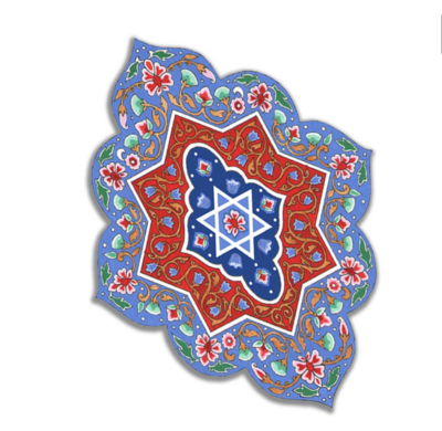 Caspi Car Mezuzah - "Blue Arabesque"