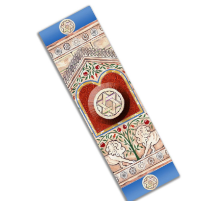 Caspi Car Mezuzah - &quot;Lions Tablet&quot;