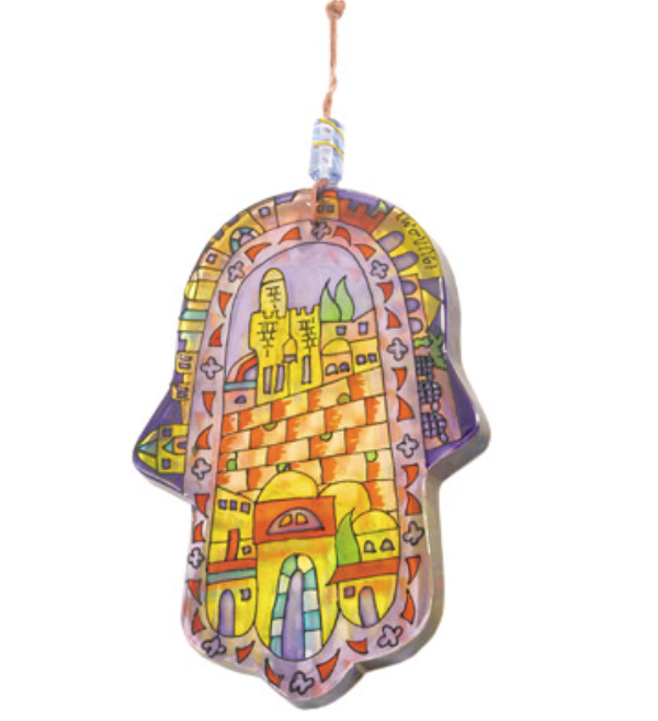 Emanuel Glass Hand Painted Hamsa