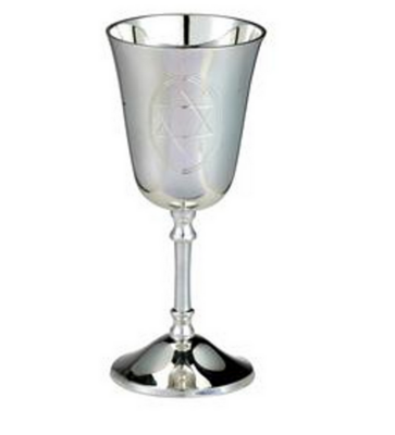 Emanuel Silvertone Kiddush Cup w/Star of David