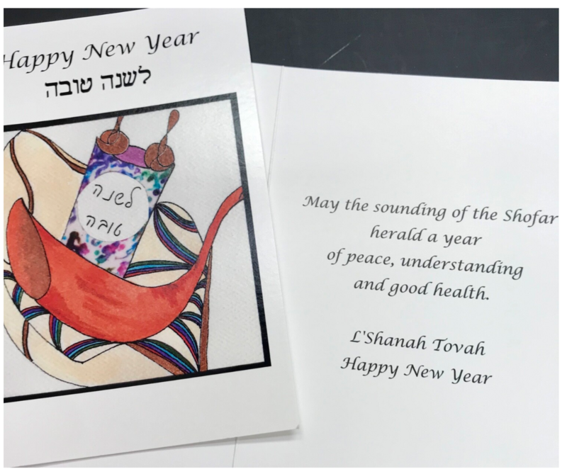 Josaba New Year Card - Scroll/Shofar