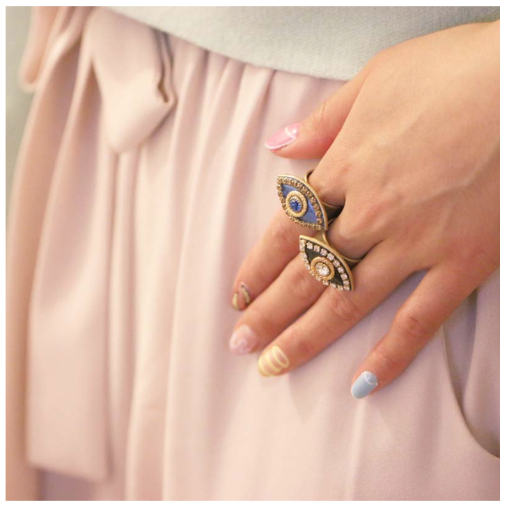 Michal Golan Evil Eye - Black & Gold Ring