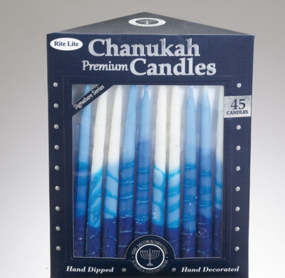 Premium Chanukah Candles - Blended Bl/Wh