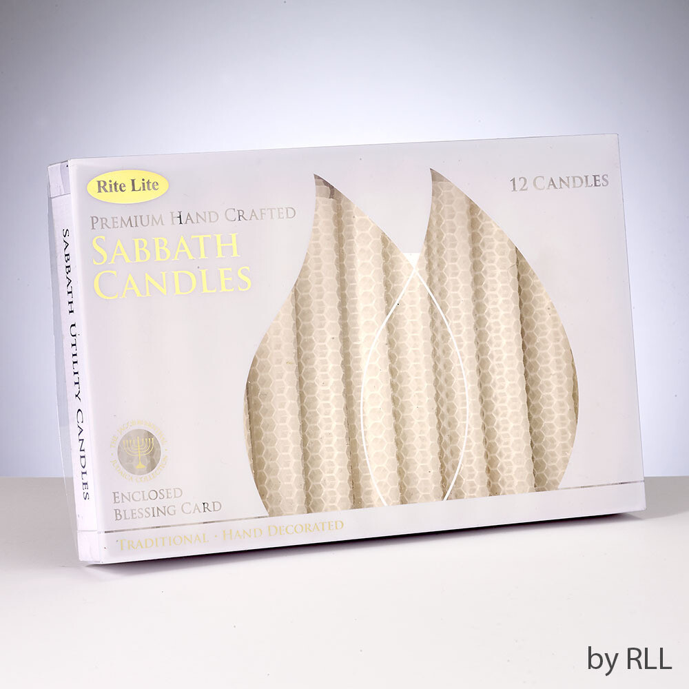Shabbat Candles, PREM - White Honeycomb Beeswax