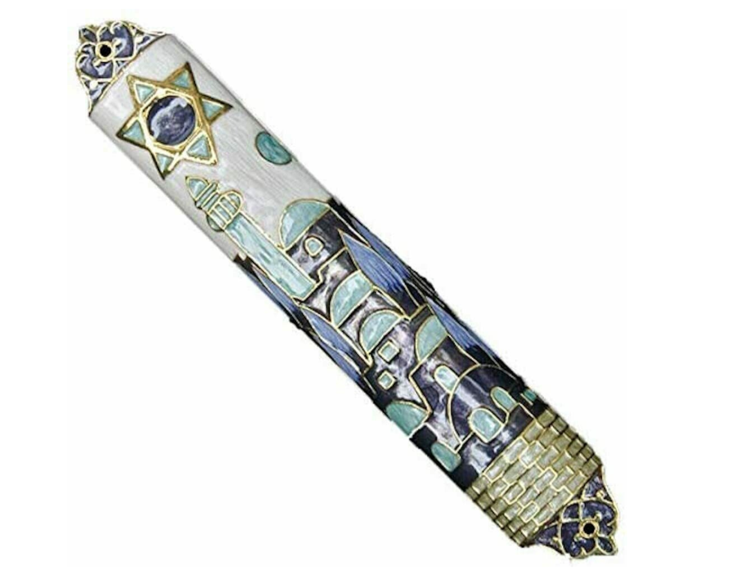 Emanuel Jeweled Mezuzah - LG Jerusalem 1208