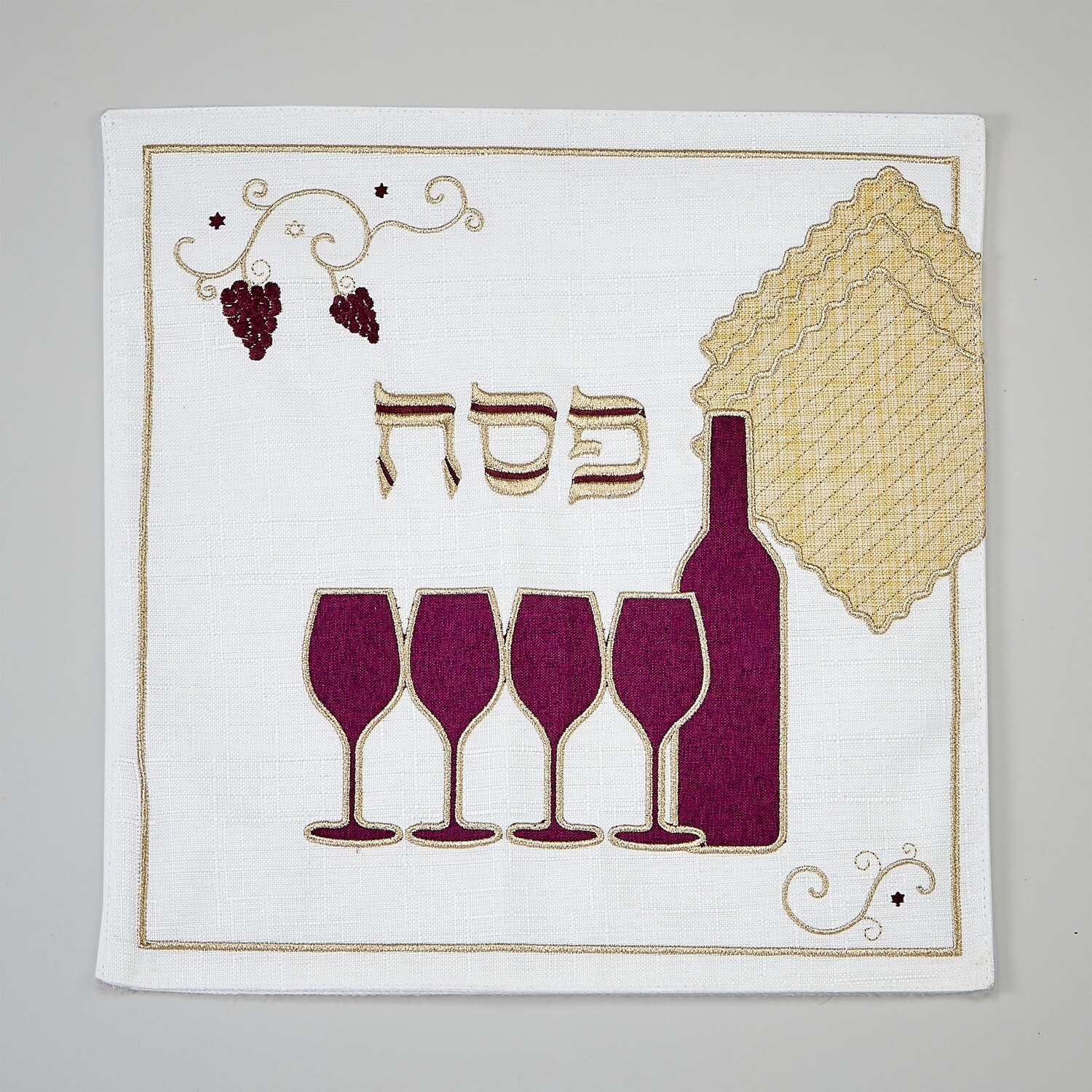 Wine &amp; Matzah Square Matzah Cover