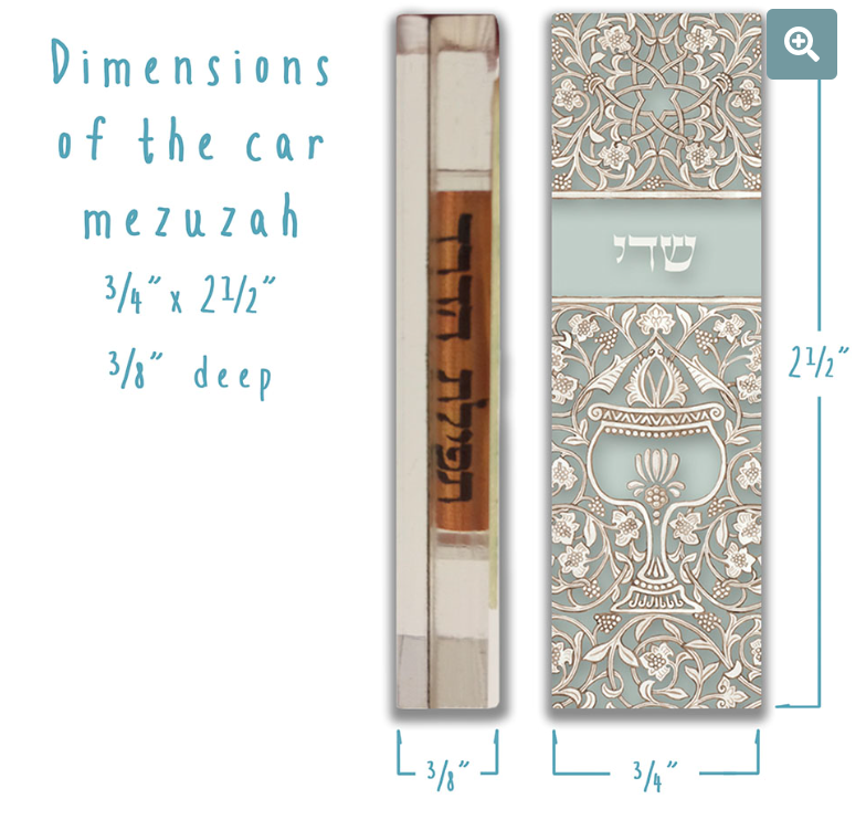 Caspi Car Mezuzah - "Opal Goblet"