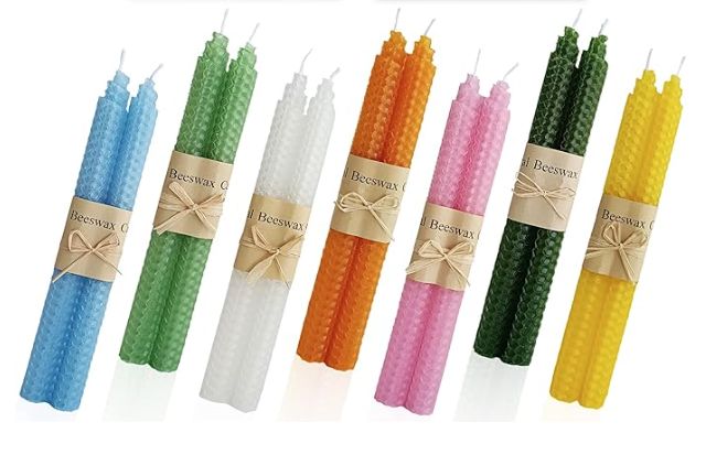 Natural Beeswax Colorful Lacaser Candles