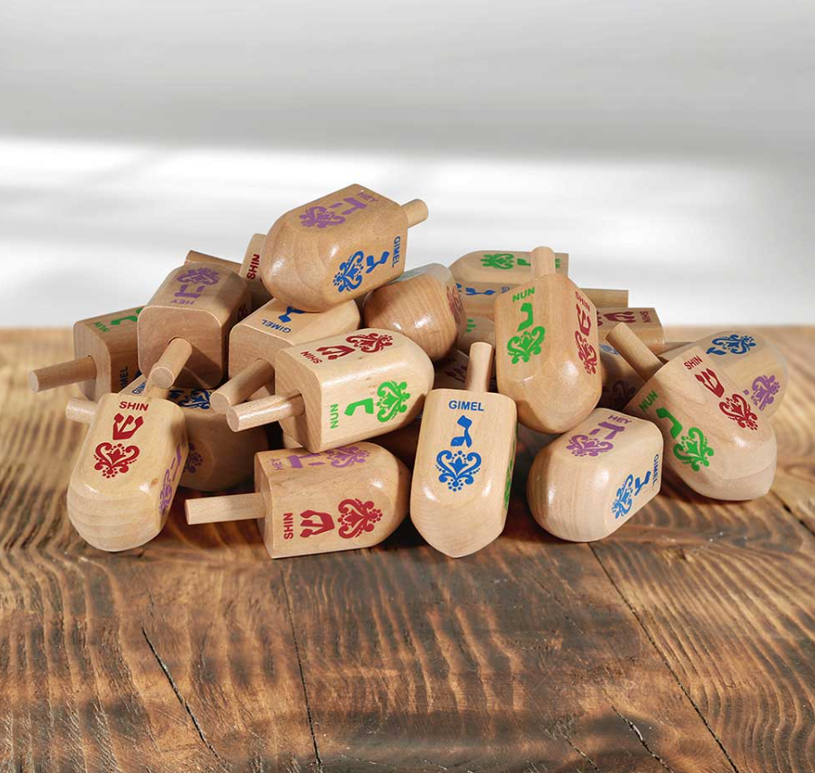 Jumbo Painted Wood Dreidel