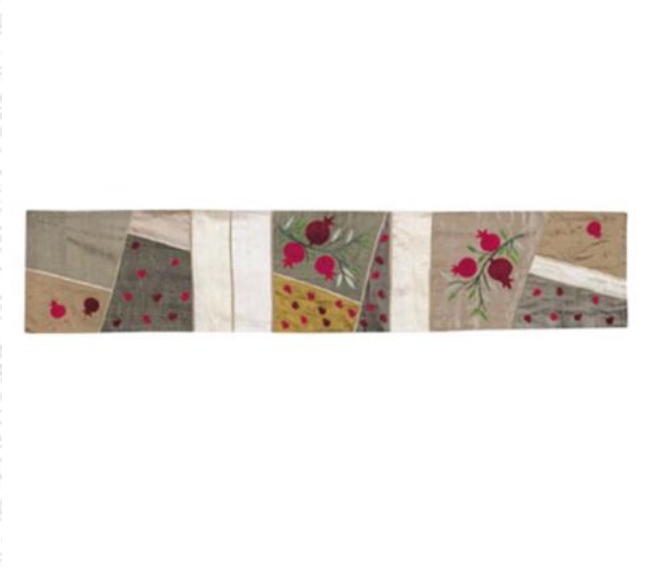 Emanuel Raw Silk Appliqued Pom Gold Runner  - 150 cm