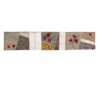 Emanuel Raw Silk Appliqued Pom Gold Runner  - 150 cm