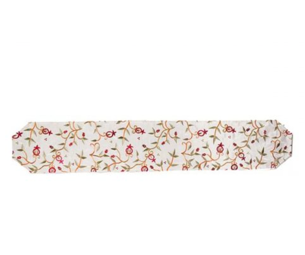 Emanuel Embroidered Pom Table Runner - Multi