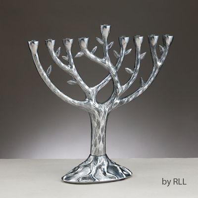 Tree of Life Aluminum Menorah