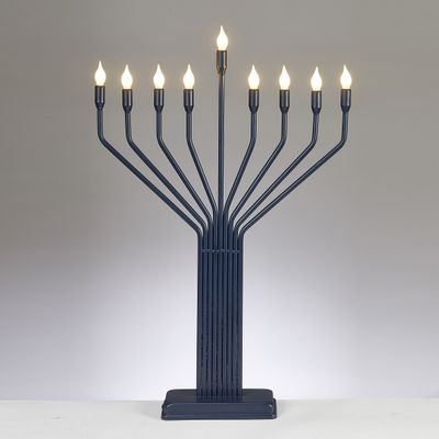 LED Knesset Style Large Display Menorah - Navy