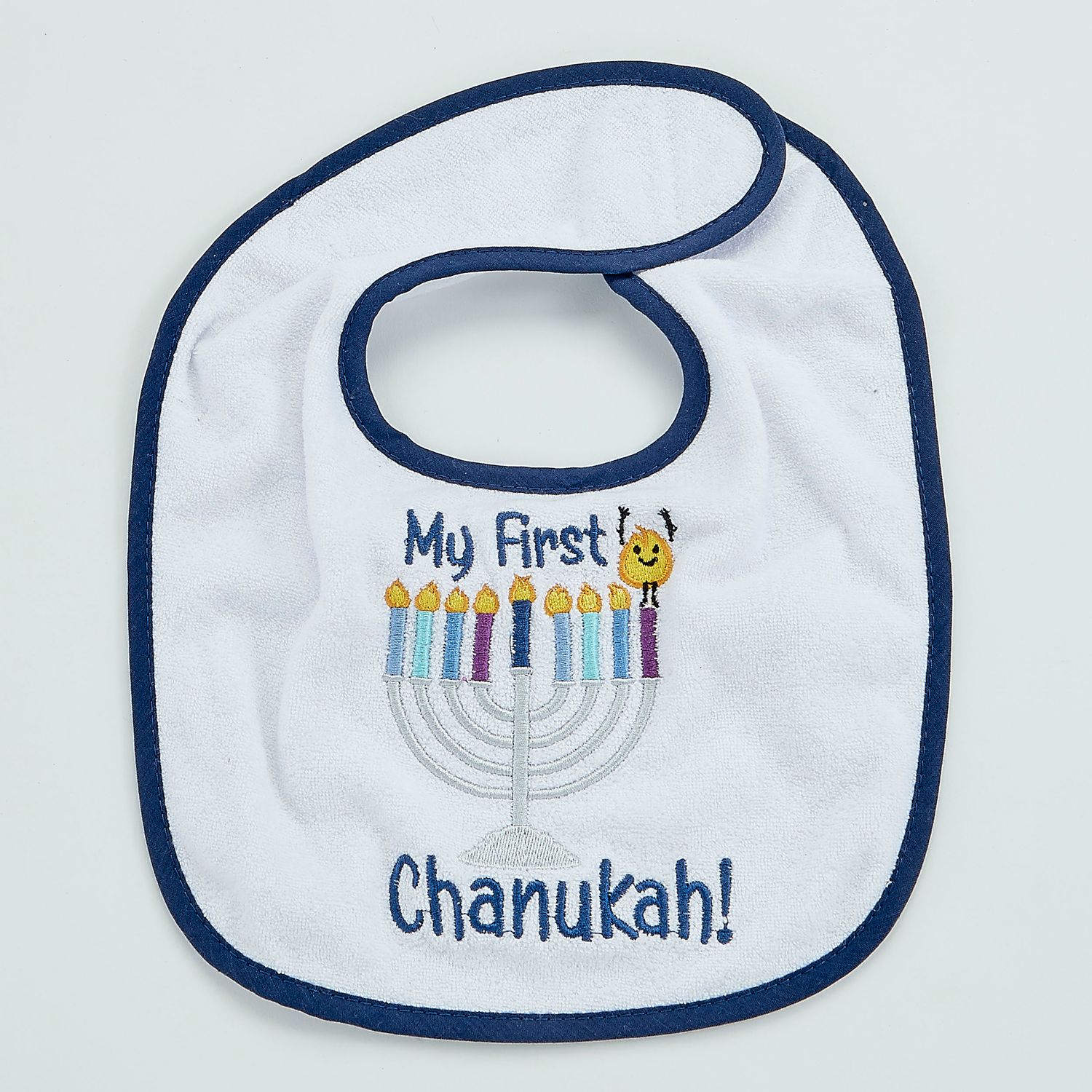 Chanukah Embroidered Bib - My First Chanukah