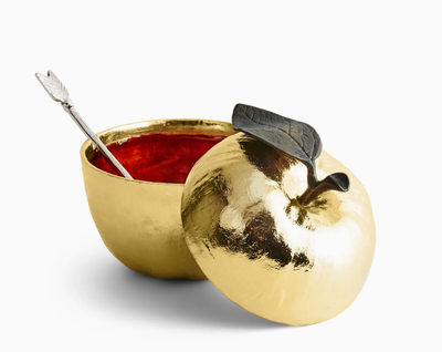 Aram Apple Honey Pot wSpoon - Goldplate