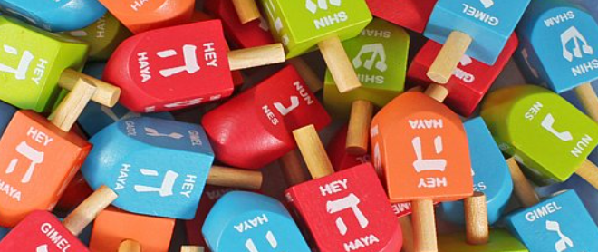 Colored Wood Dreidels - Med