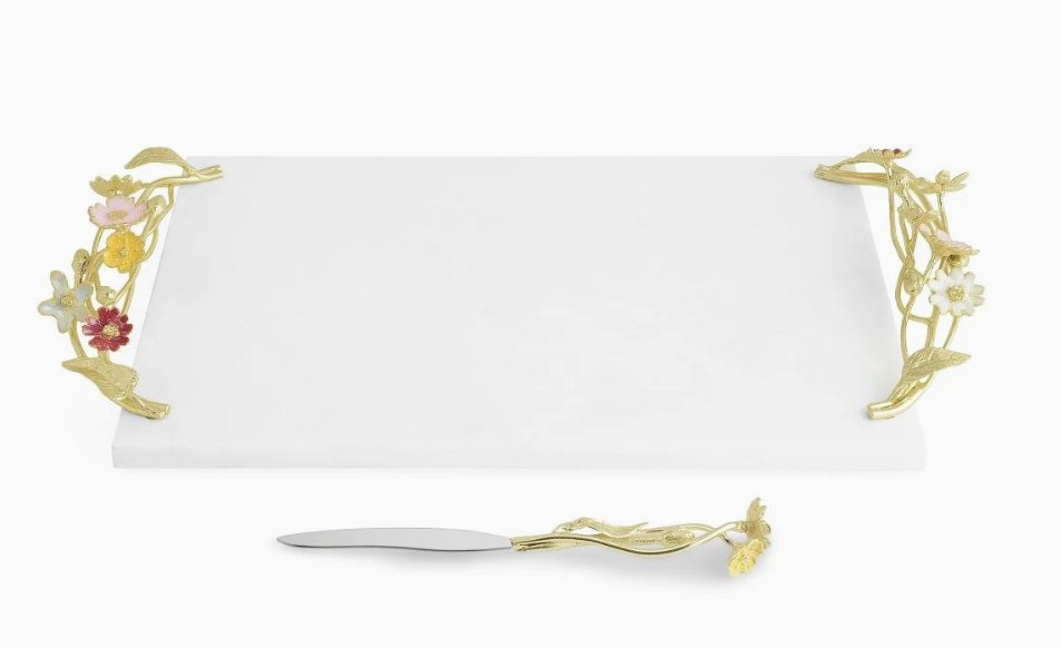 Aram Wildflowers Cheese Board with Knife