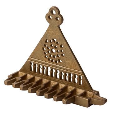 East-and-West Hanukkah Lamp (cast brass) – Bronze