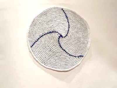Mini Kippah - Bl/Wt