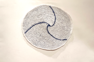 Mini Kippah - Bl/Wt