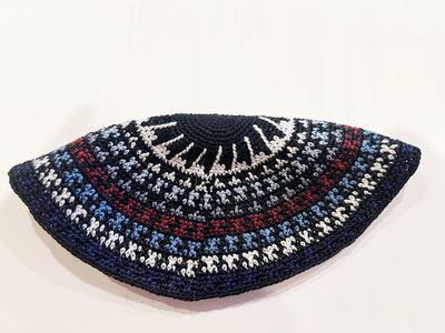 Multi Knit LG Kippah - Striped