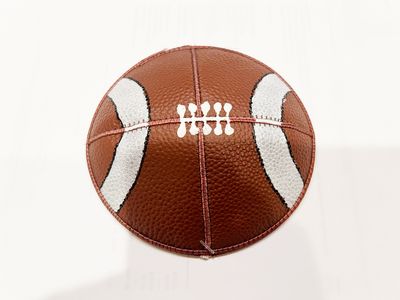 Leather Sports Kippah - Football