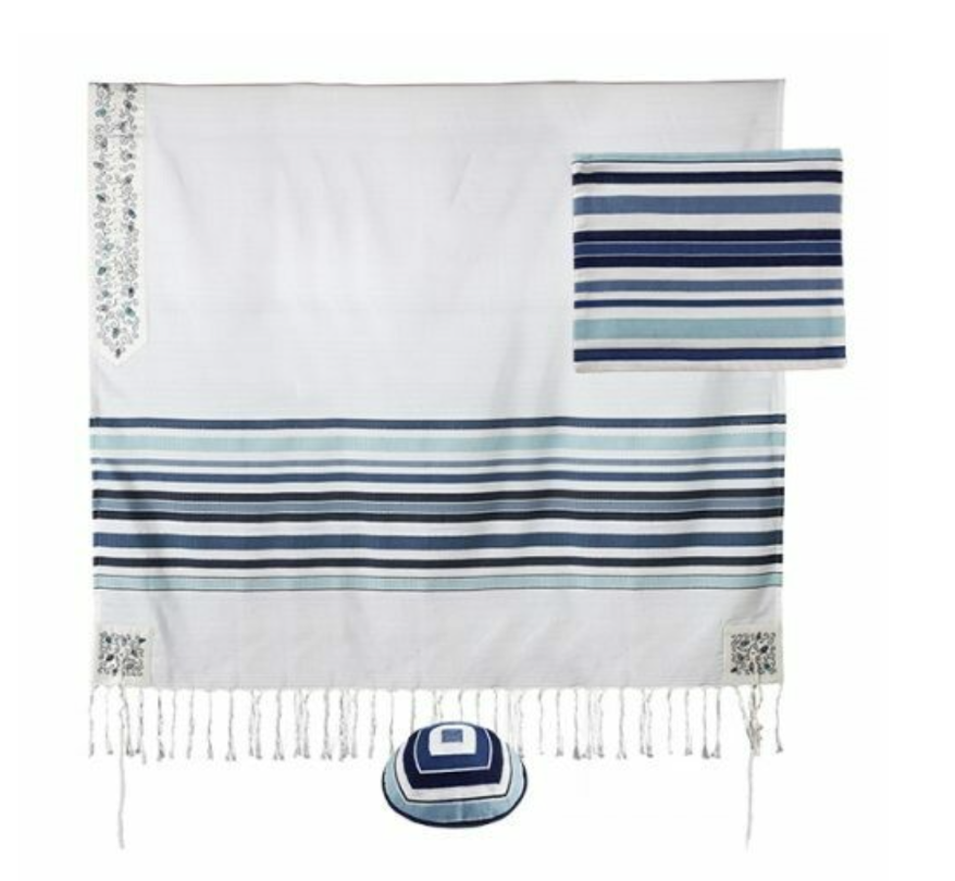 Emanuel Woven Stripes Tallit Set - Pomegranate Ata