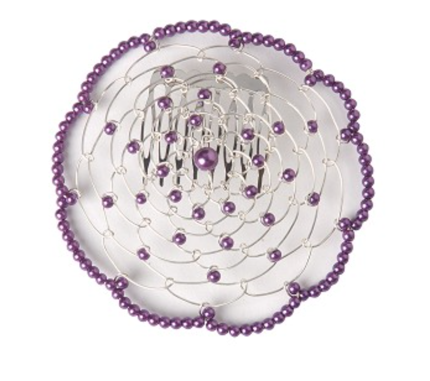 Woman Beaded Wire Kippah - Purple