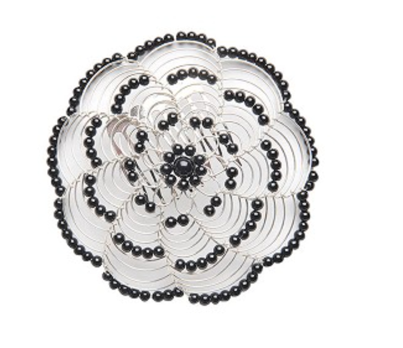 Woman Beaded Wire Kippah - Black