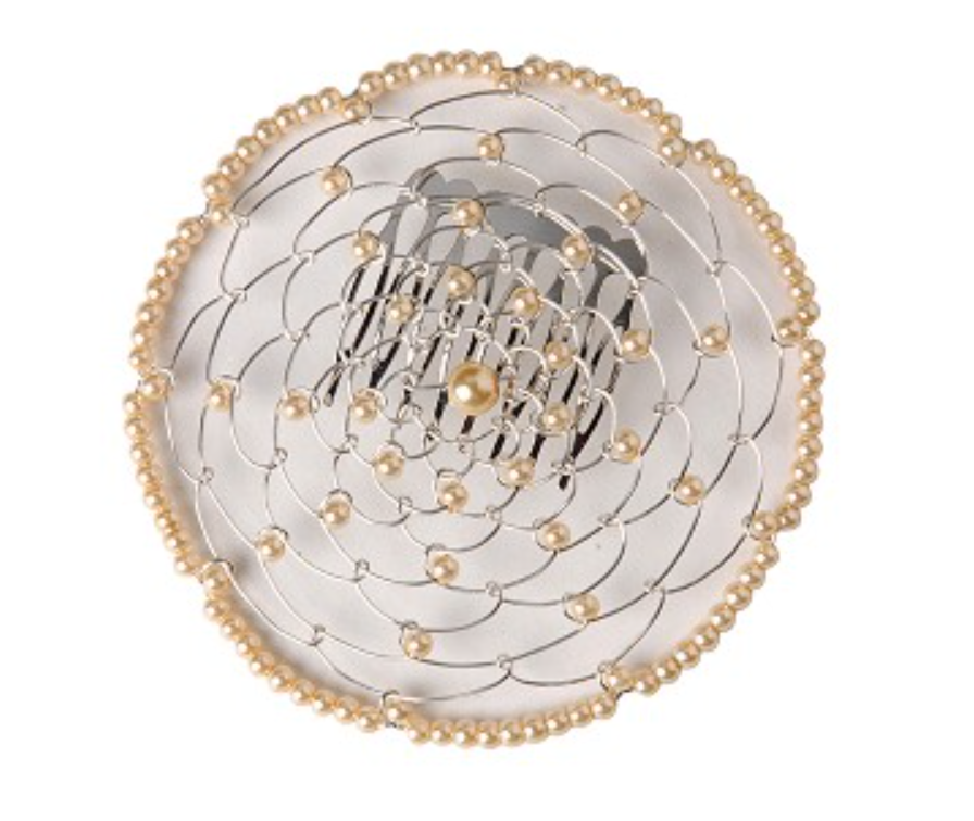 Woman Beaded Wire Kippah - Gold