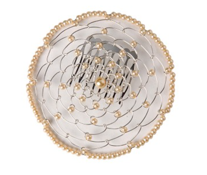 Woman Beaded Wire Kippah - Gold