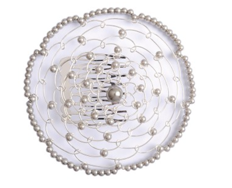 Woman Beaded Wire Kippah - Silver