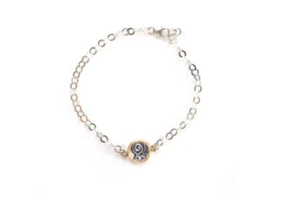 IMJ  14K Gold-filled/Stl Slv Pom Bracelet