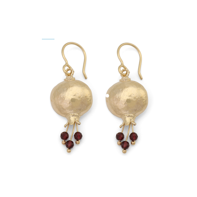 IMJ 14K Gold plated Pom Earrings with Stone