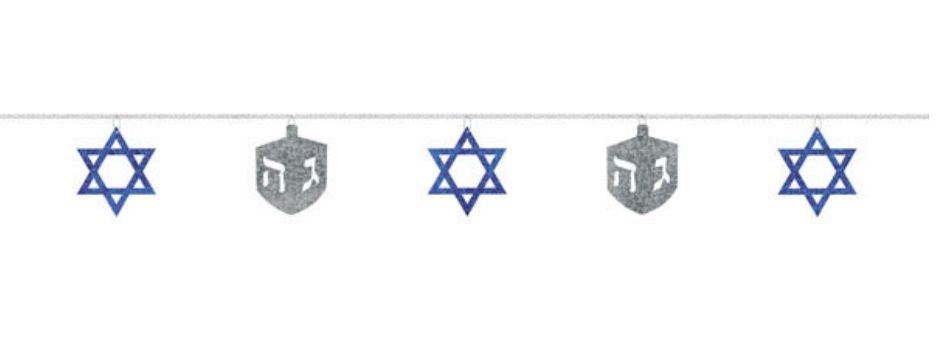 Prismatic Hanukkah Dreidel &amp; Star Garland