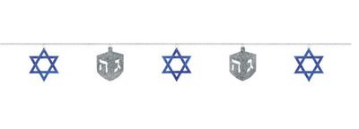 Prismatic Hanukkah Dreidel &amp; Star Garland